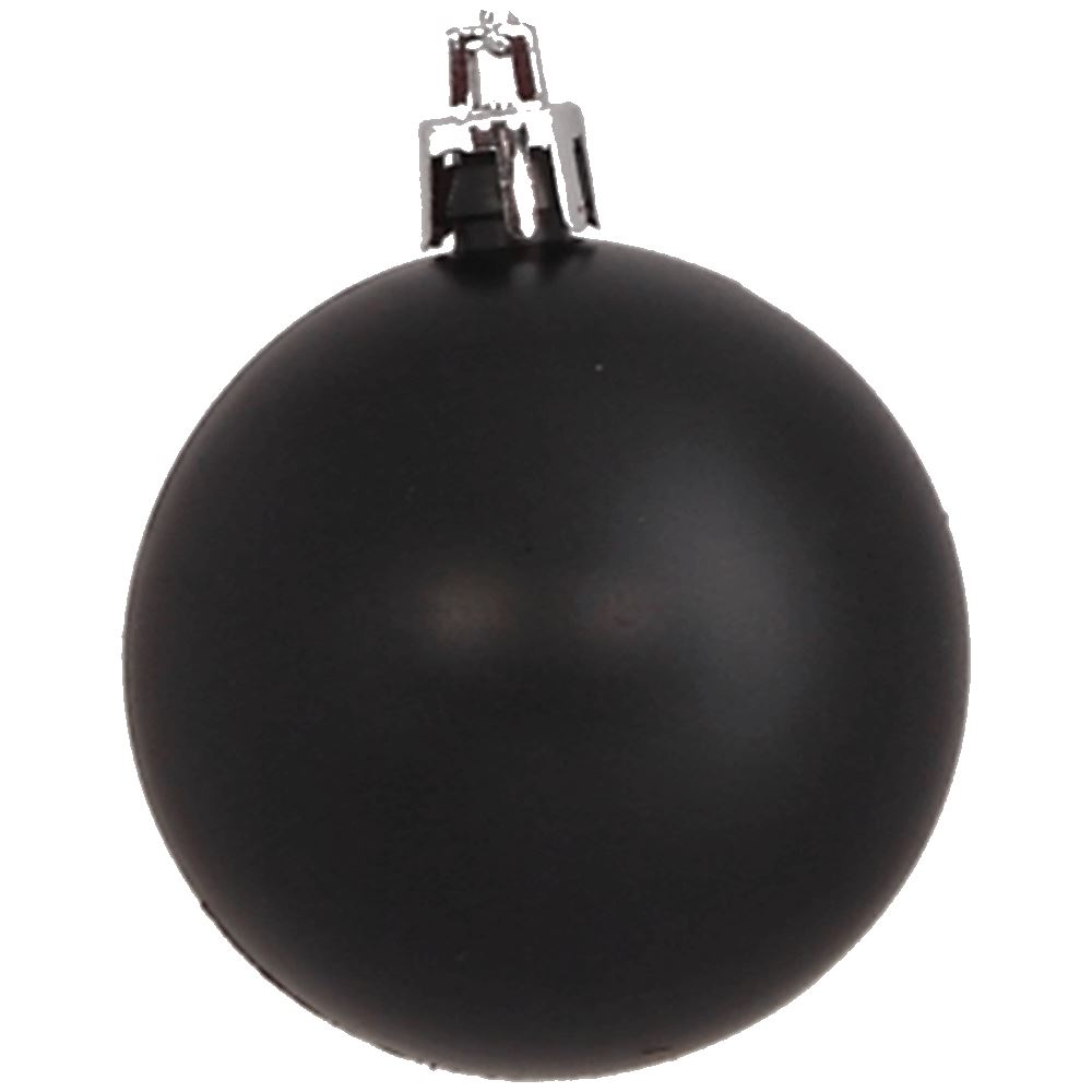 Black 6cm Pattern 24pk Christmas Decorations, Shatterproof Baubles