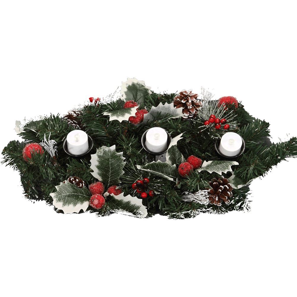 Holly Table Centre Candle Holder Christmas Table Decorations