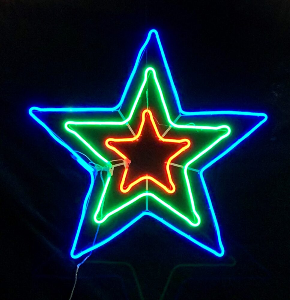 Neon Star 3 Band Christmas Lights, Christmas Lights Displays, Motifs